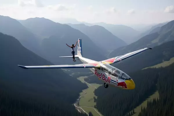 Red Bull Athlete Scales Airborne Aircraft in Daring Stunt