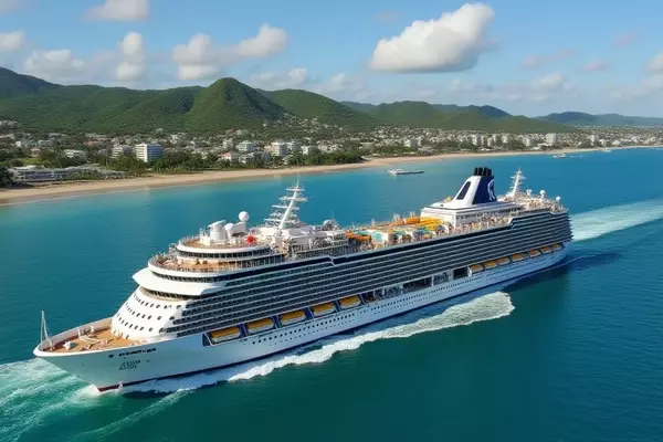 World's Largest Cruise Ship, Star of the Seas, Docks in St. Kitts